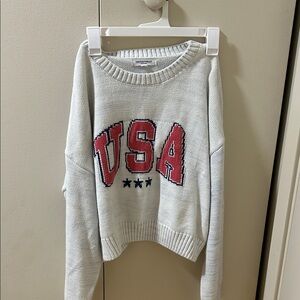 Grayson Threads USA Graphic Sweater - Cream and Red